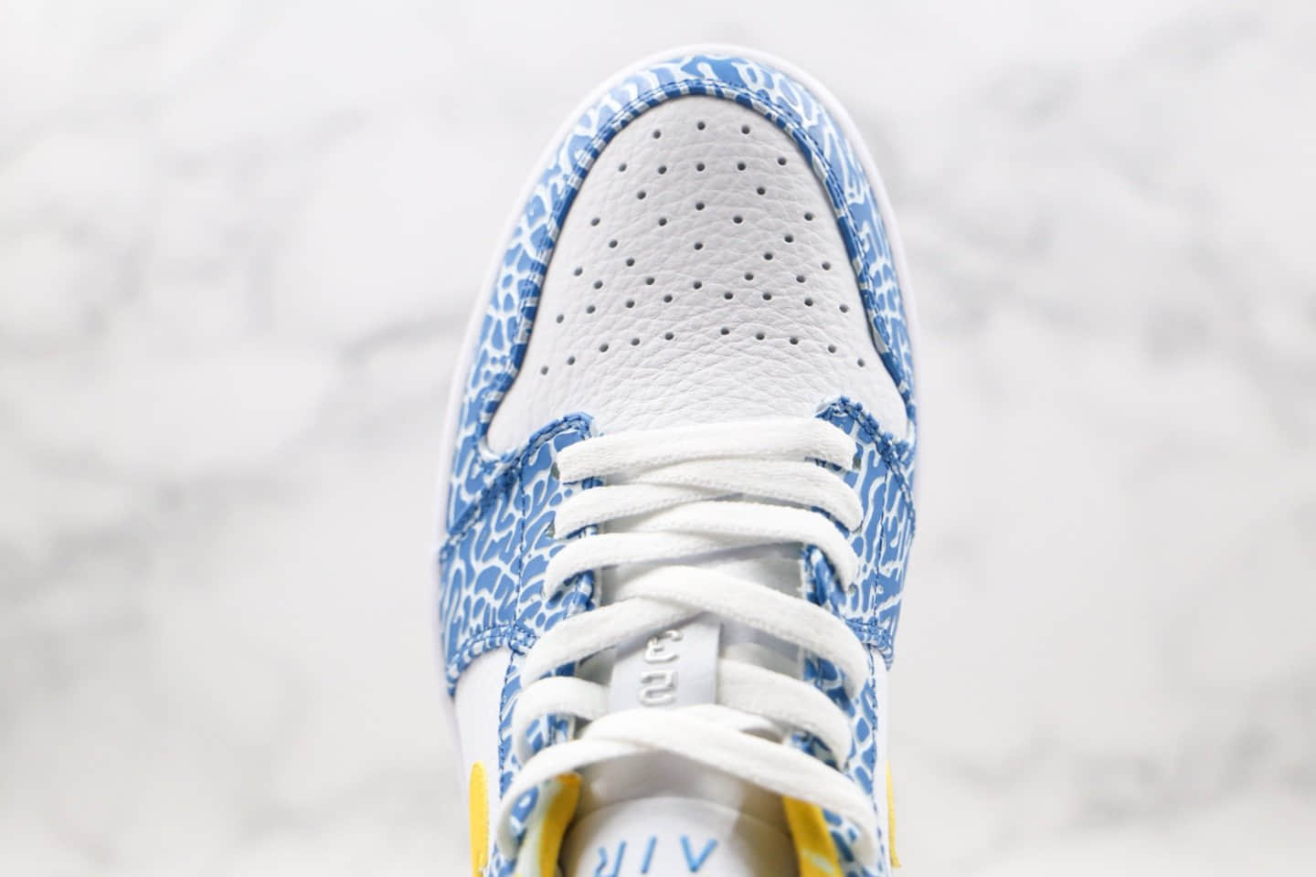 乔丹Air Jordan 1纯原版本低帮AJ1爆裂纹白蓝黄色篮球鞋内置气垫原盒原标 货号:309192-172