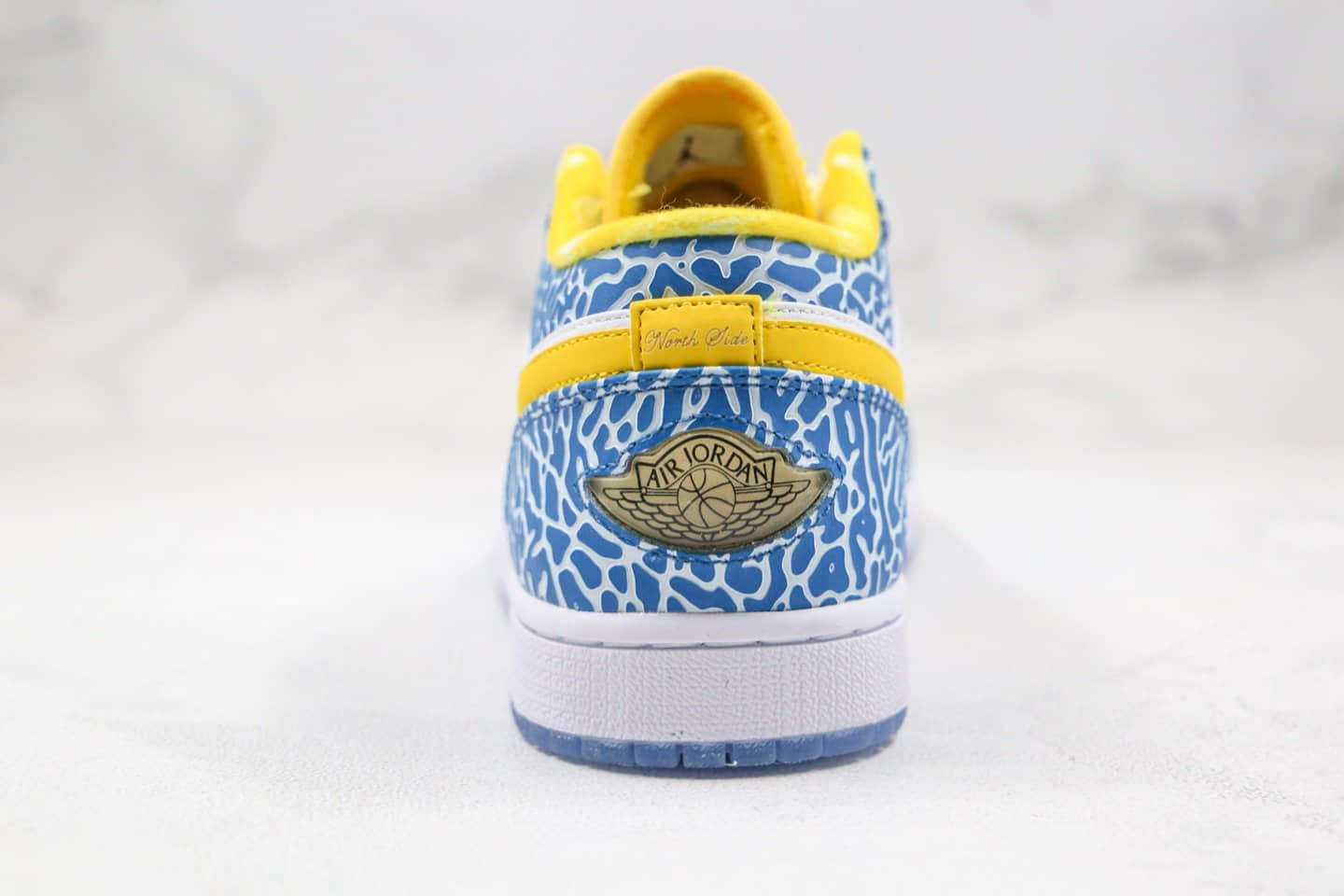 乔丹Air Jordan 1纯原版本低帮AJ1爆裂纹白蓝黄色篮球鞋内置气垫原盒原标 货号:309192-172