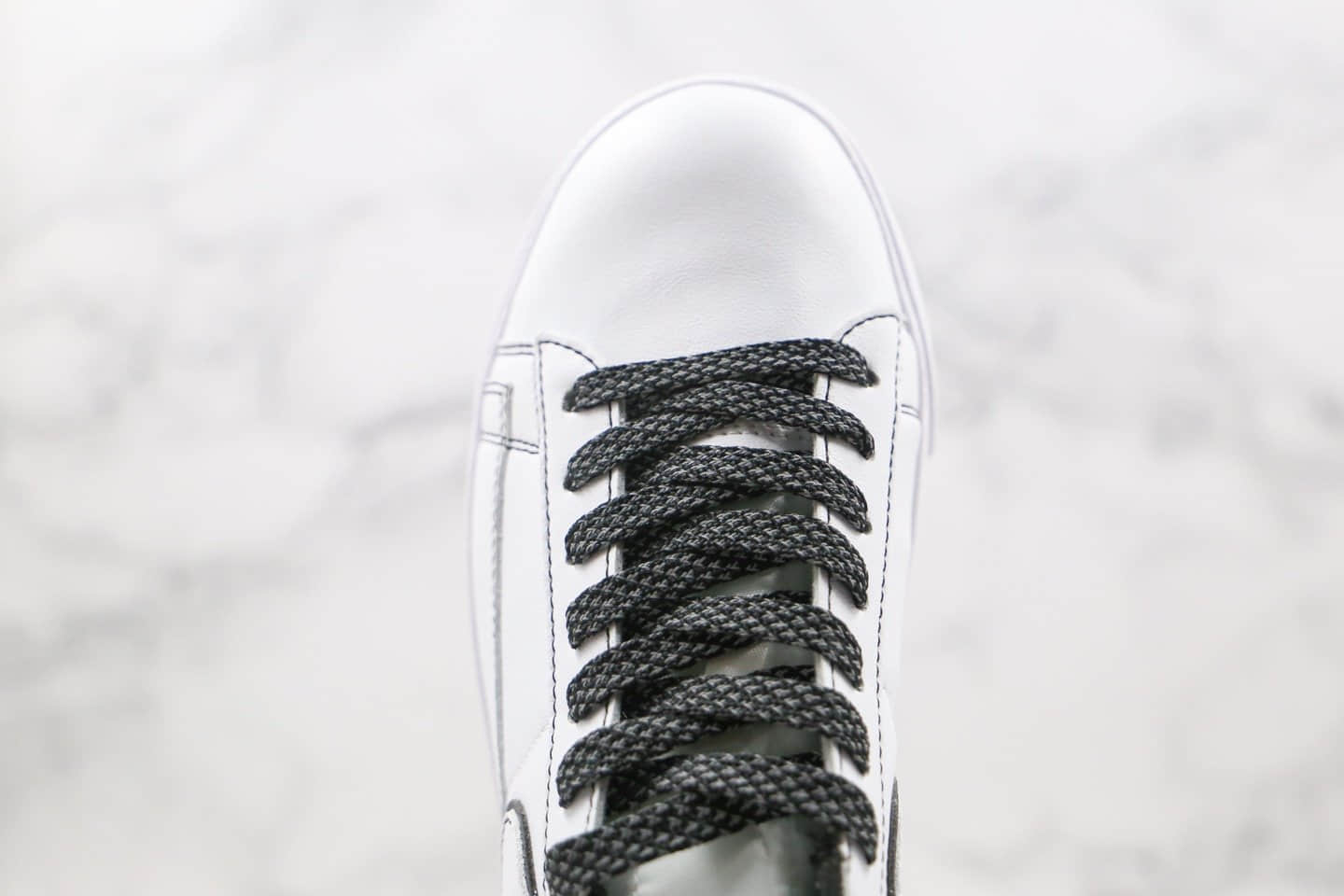 耐克Nike Blazer Low纯原版本低帮开拓者皮面3M反光白黑色原楦头纸板打造 货号：454471-810