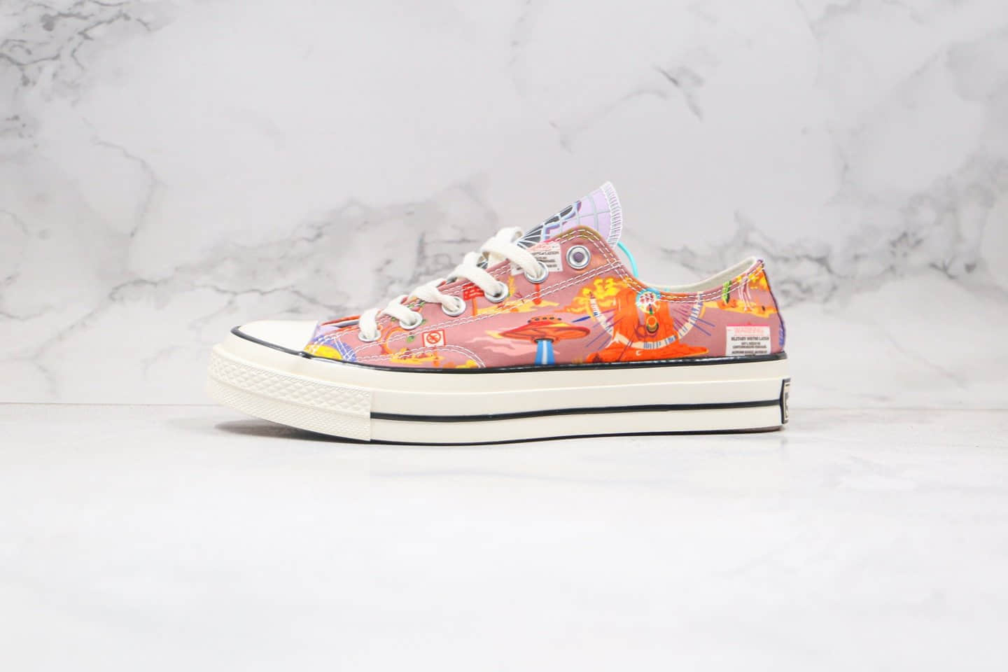 匡威Converse Twisted ResortCONVERSE公司级版本低帮外星人科幻坠落涂鸦款帆布鞋原盒原标 货号：167762C