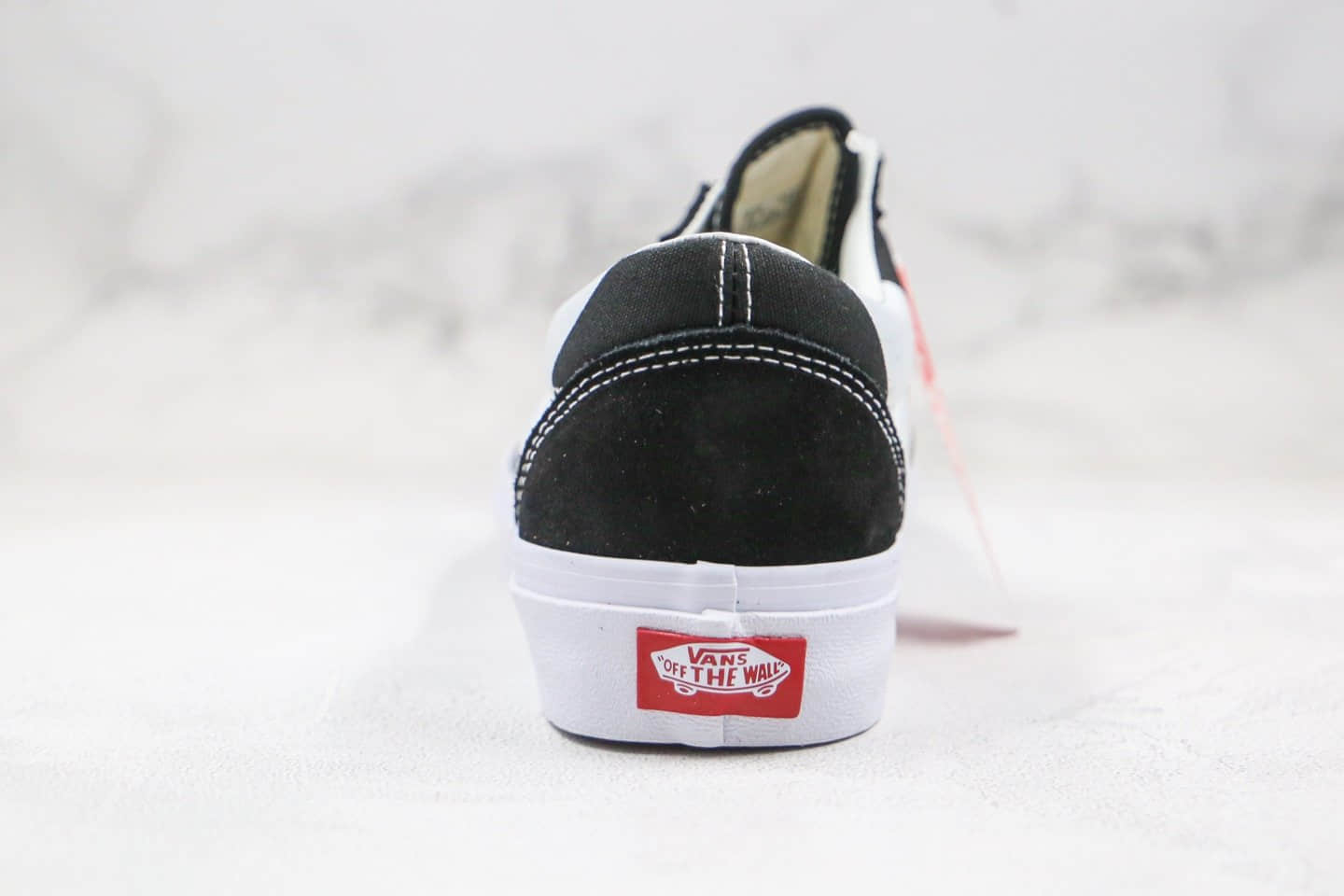 万斯Vans Old Skool公司级版本低帮不规则形状黑白色特别设计硫化板鞋原盒原标内置钢印
