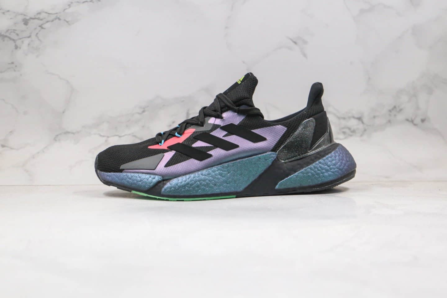 阿迪达斯Adidas Boost X9000L4纯原版本爆米花跑鞋X9000L4黑蓝紫渐变色原档案数据开发 货号：FW4910