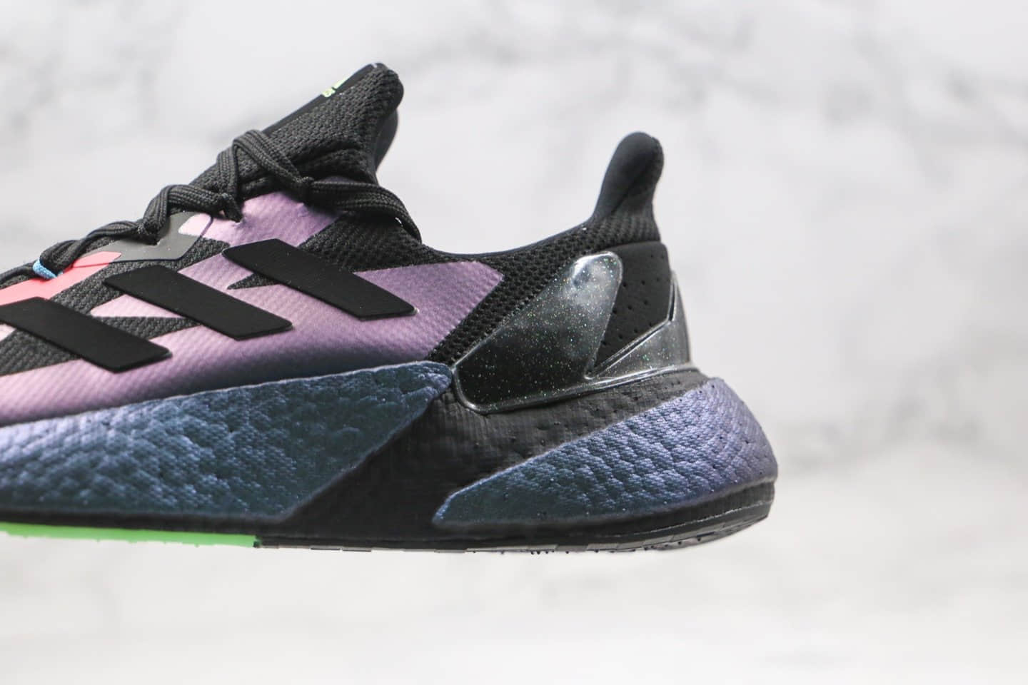 阿迪达斯Adidas Boost X9000L4纯原版本爆米花跑鞋X9000L4黑蓝紫渐变色原档案数据开发 货号：FW4910