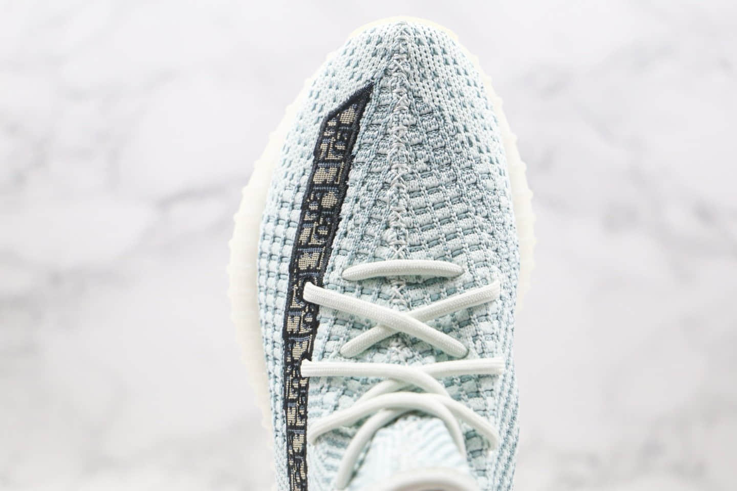 阿迪达斯Adidas BOOST yeezy 350 V2 x Dior迪奥联名款公司级版本侃爷椰子350V2冰蓝老花印花配色内置真爆米花大底 货号：FC6608