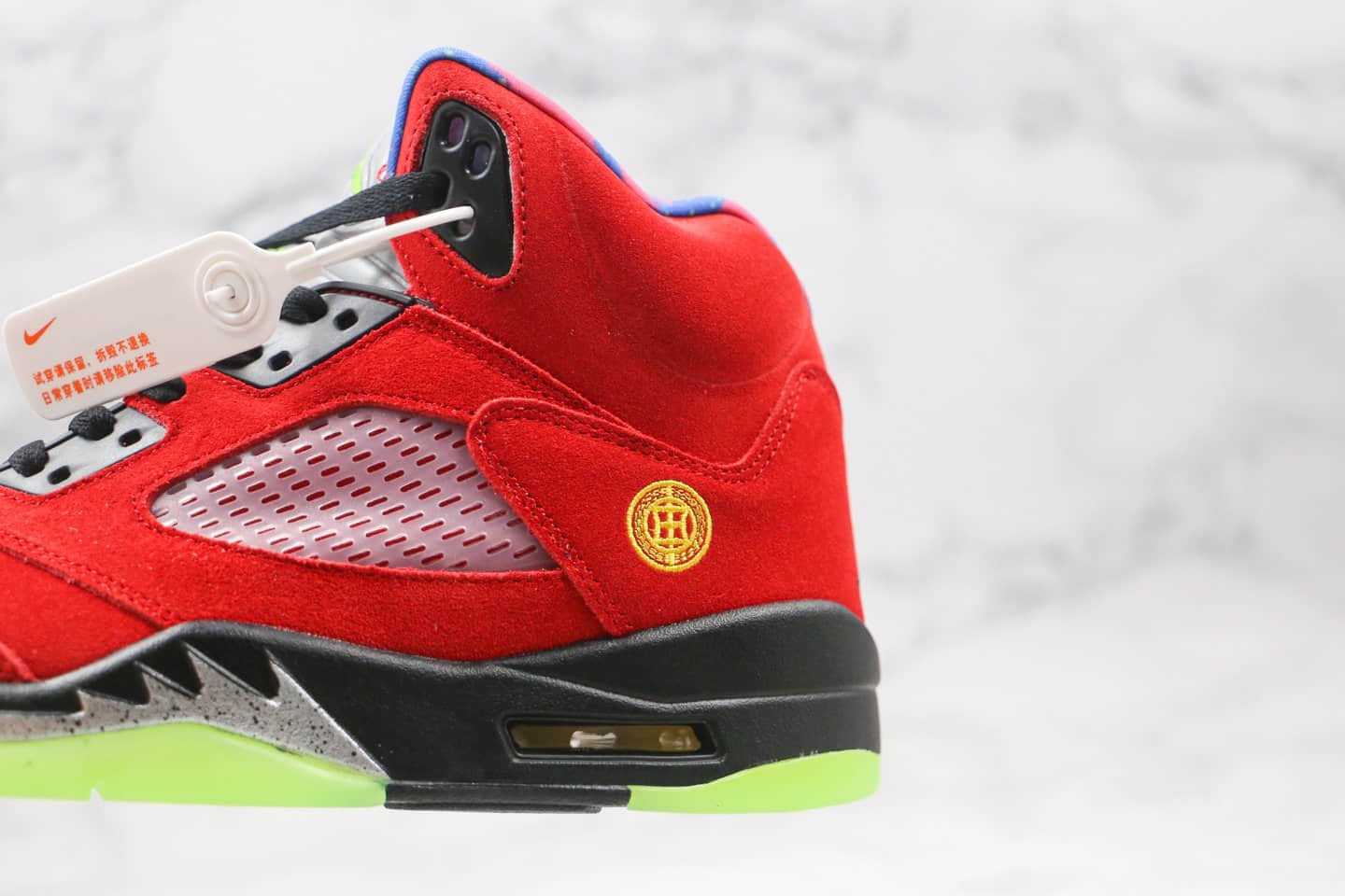 乔丹Air Jordan 5 What The纯原版本鸳鸯红黄色AJ5篮球鞋内置气垫原档案数据开发 货号：CZ5725-700