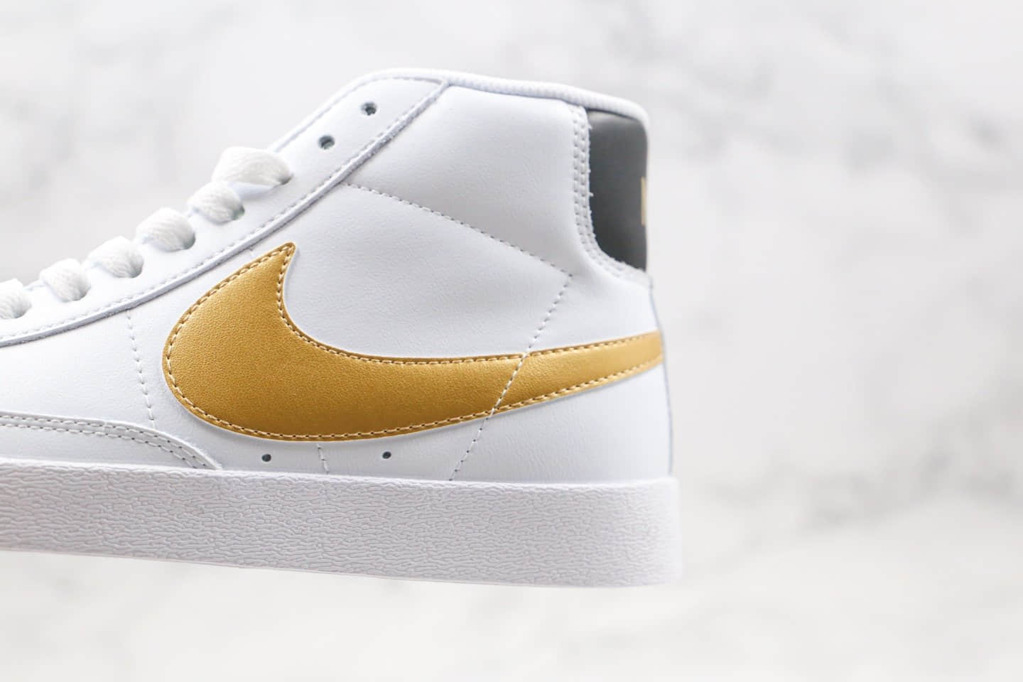 耐克Nike Blazer Mid Retro纯原版本中帮开拓者白黑金色板鞋原档案数据开发 货号:AV9375-107