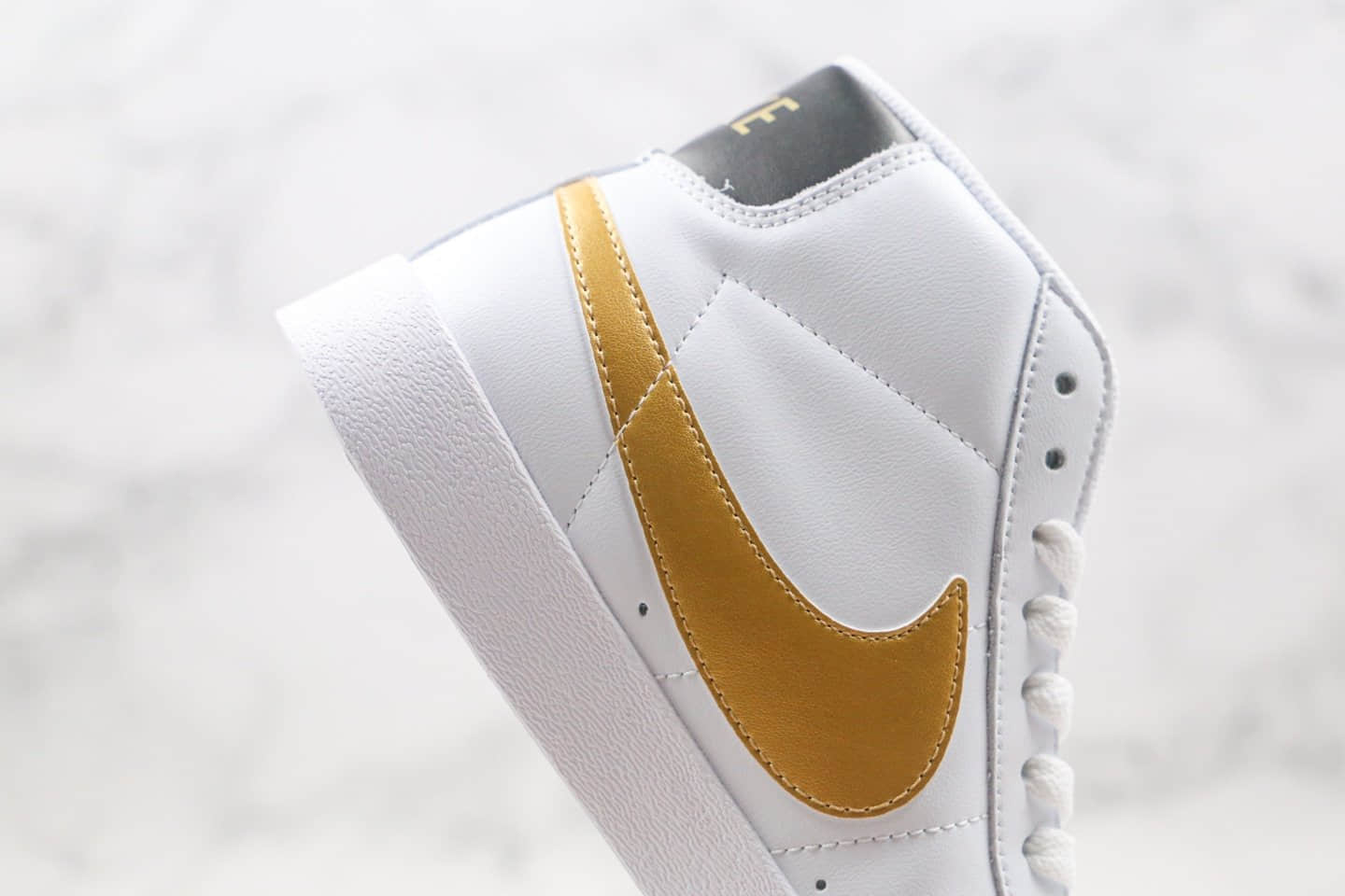 耐克Nike Blazer Mid Retro纯原版本中帮开拓者白黑金色板鞋原档案数据开发 货号:AV9375-107