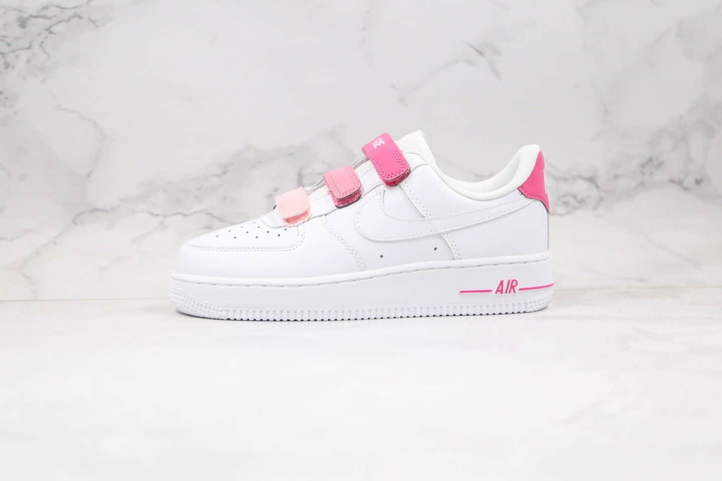 耐克Nike Air Force 1 '07纯原版本低帮空军一号魔术贴粉尾板鞋内置气垫原楦头纸板打造 货号:898866-009