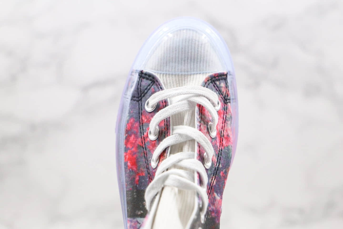 匡威Converse X Shaniqwa Jarvis Chuck Taylor CX联名款公司级版本高帮花卉印花图案果冻底帆布鞋原楦头纸板打造 货号：169071C