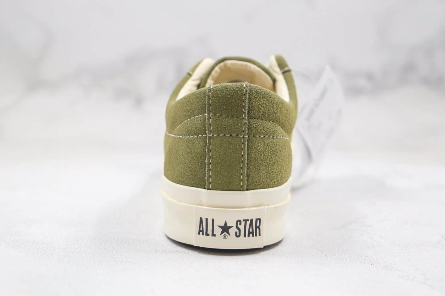 匡威CONVERSE jack star STAR&BARS SUEDE公司级版本低帮麂皮杰克双杠一星橄榄绿色硫化板鞋原鞋开模一比一打造 货号:164527C