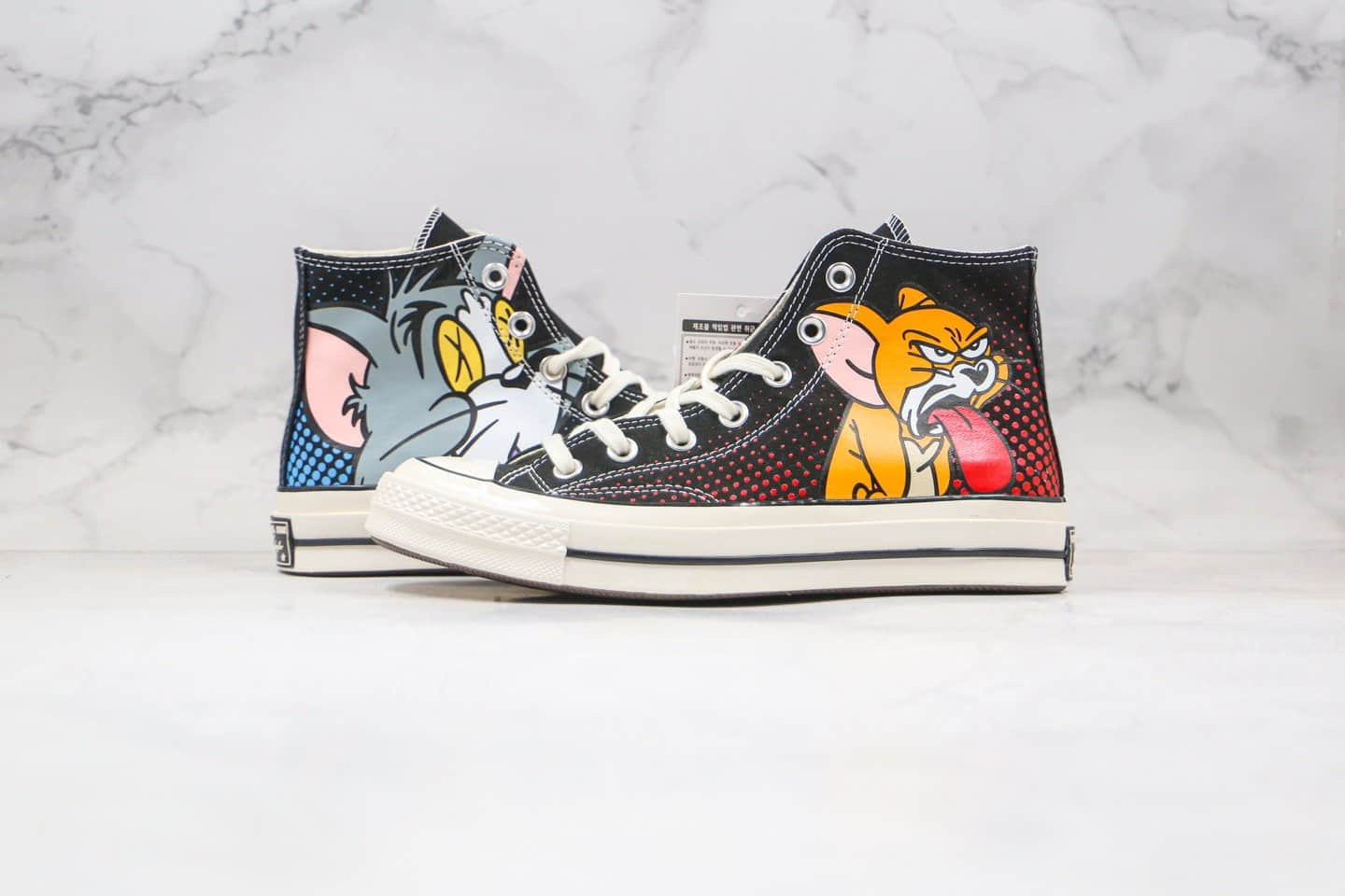 匡威Tom & Jerry x Converse Chuck 70公司级版本猫和老鼠联名板鞋汤姆杰瑞蓝底双围条 货号:165635C