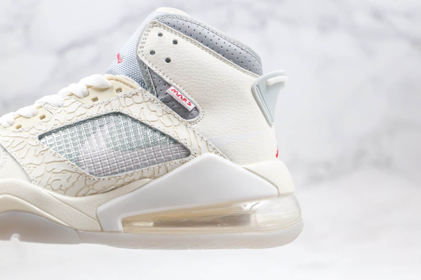 乔丹SNS x Air Jordan Proto-Max 720公司级版本联名气垫跑鞋米白灰色爆裂纹区别市面假气垫 货号:CT3444-001