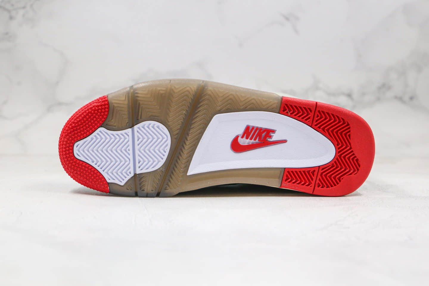 乔丹Off-White x Air Jordan 4 OG纯原版本OW联名AJ4黑灰红色正确鞋型 货号：CV9388-001