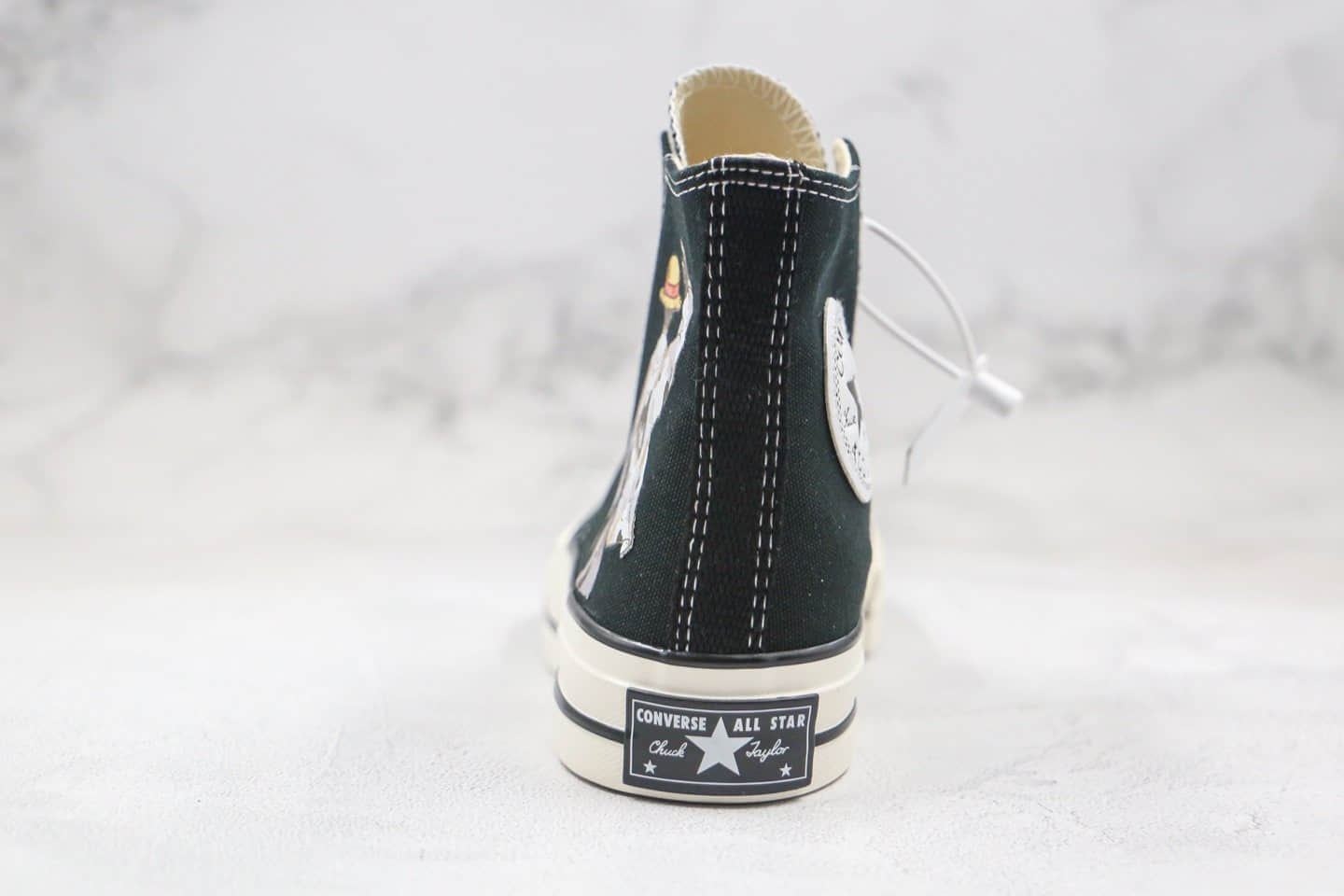 匡威Converse Chuck 70S公司级版本高帮海贼王3.0路飞背影卡通漫画印花图案黑色帆布鞋原长硫化大底 货号：167353C