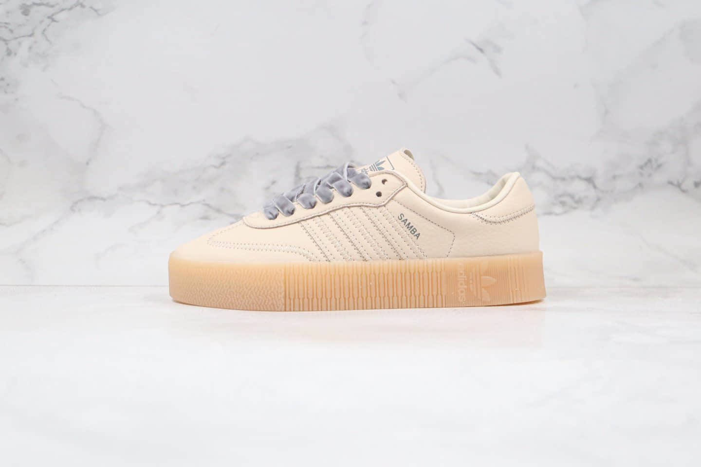 阿迪达斯Adidas Originals Samba Rose W纯原版本三叶草校园桑巴松糕板鞋亚麻棕色原楦头纸板打造 货号：EF4970