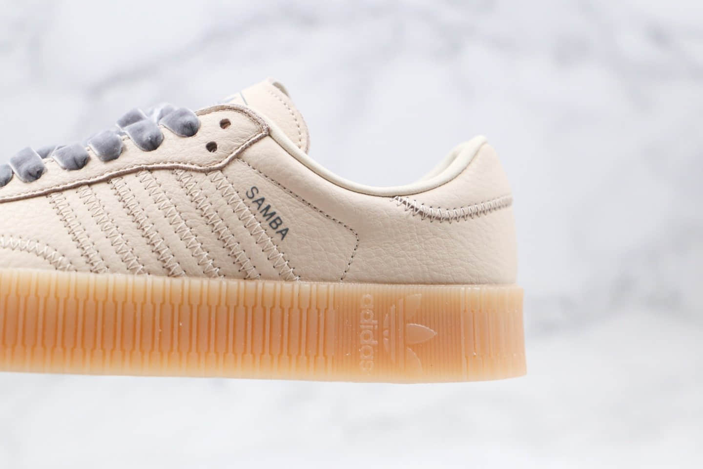 阿迪达斯Adidas Originals Samba Rose W纯原版本三叶草校园桑巴松糕板鞋亚麻棕色原楦头纸板打造 货号：EF4970