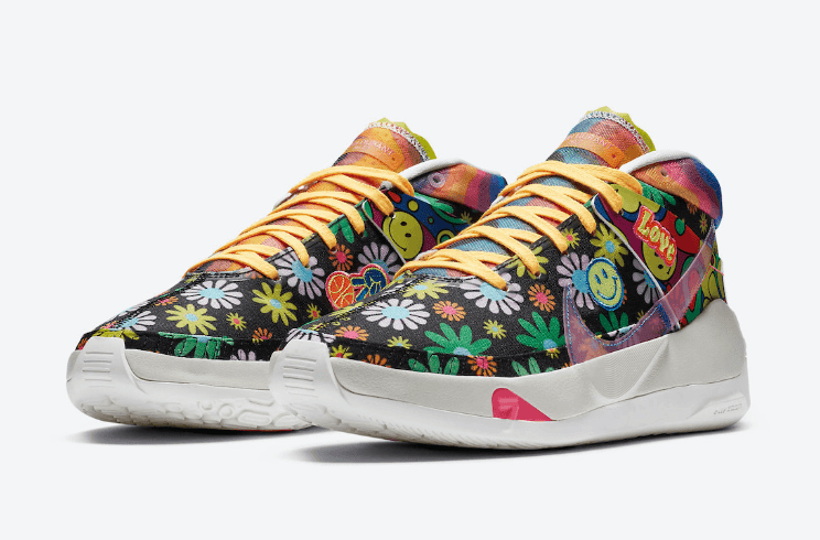 酷似村上隆联名!太阳花+渐变扎染!全新KD13即将发售! 货号:DA1341-100