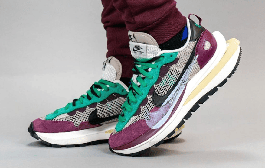 sacai x Nike VaporWaffle紫绿配色释出上脚图！今秋发售！ 货号：DD3035-200
