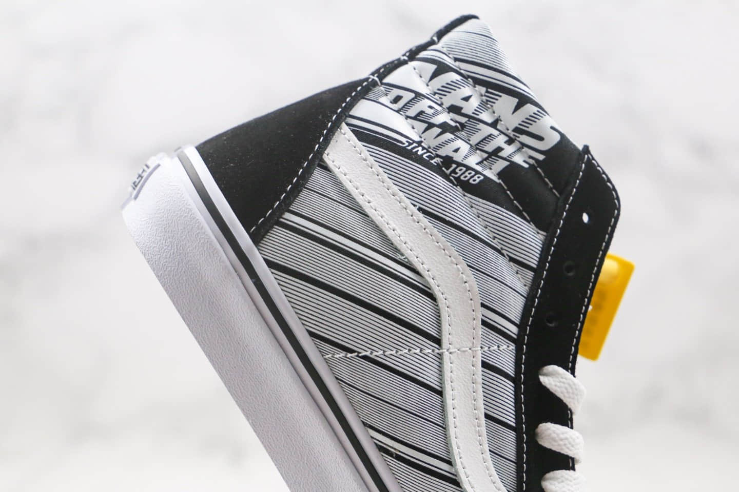 万斯Vans Sk8-Hi x OFF THE WALL联名款公司级版本黑灰色涂鸦灰条硫化板鞋原楦头纸板打造