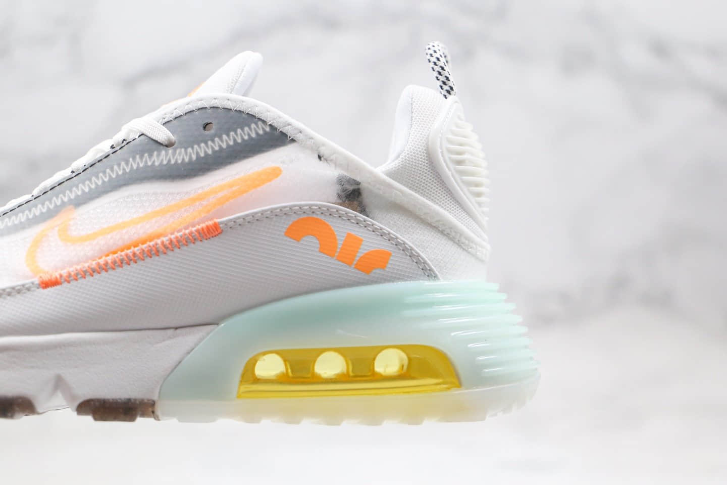 耐克Nike Air Vapormax 2090纯原版本半掌气垫Max2090白橙色内置真小潘气垫 货号：DA1502-100