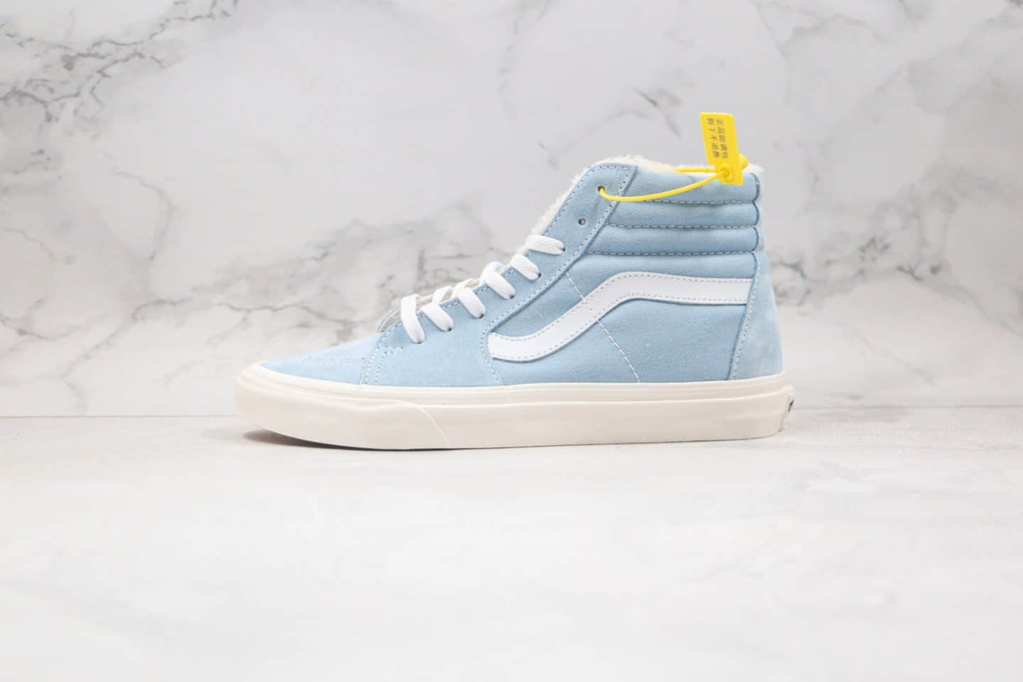 万斯Vans Vault OG SK8-Hi LX公司级版本海外限定高帮加绒帆布鞋浅蓝色原厂硫化大底