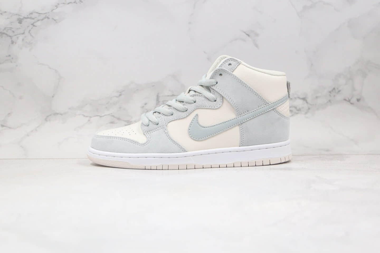 耐克Nike SB Dunk High纯原版本高帮SB休闲板鞋米白灰色内置气垫 货号:BQ6826-101