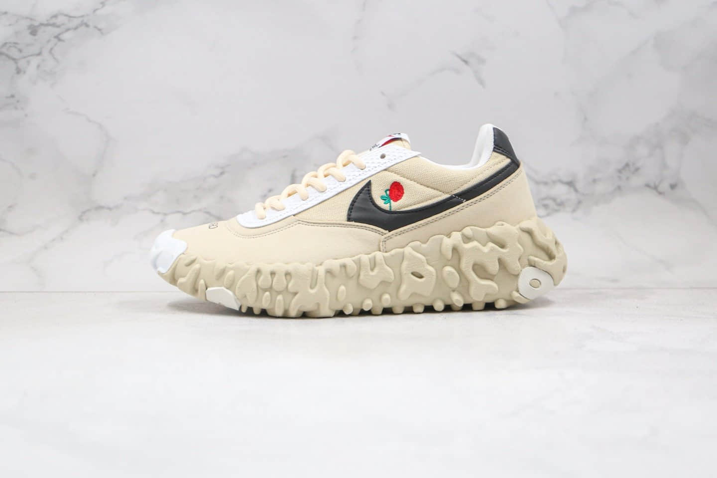 耐克Nike ISPA OverReact纯原版本瑞亚机能玫瑰花刺绣米白色老爹鞋原盒原标 货号:CQ2230-004