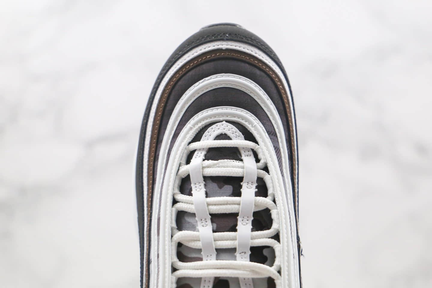耐克Nike Air Max 97纯原版本子弹气垫鞋Max97黑迷彩格子原楦头纸板打造 货号：DB2017-100