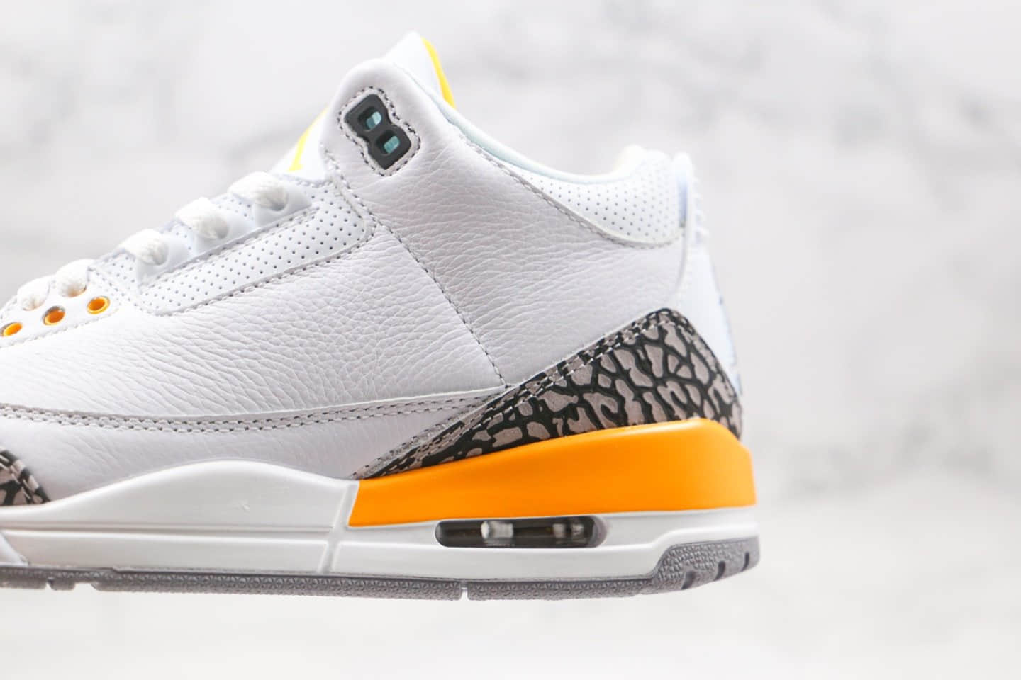 乔丹Air Jordan 3 WMNS Laser Orange纯原版本白黄色爆裂纹AJ3篮球鞋正确后跟定型 货号:CK9246-108