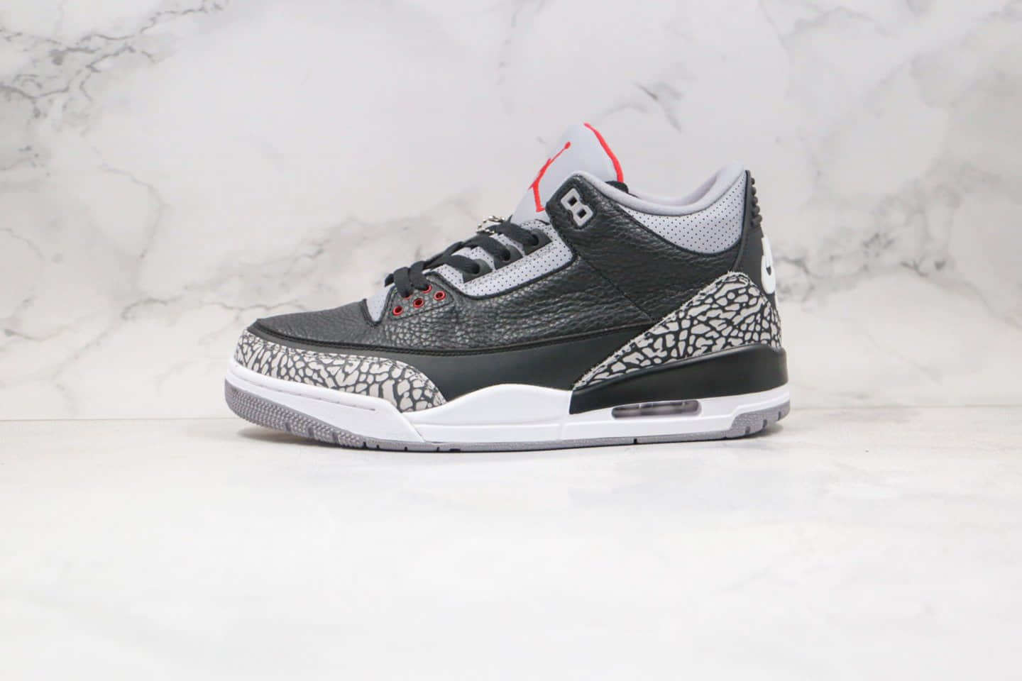 乔丹Air Jordan 3 Retro Black Cement纯原版本爆裂纹黑灰色AJ3黑水泥篮球鞋原档案数据开发 货号:854262-001