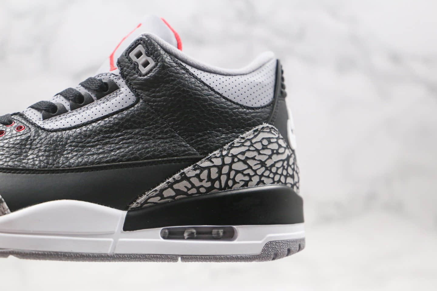 乔丹Air Jordan 3 Retro Black Cement纯原版本爆裂纹黑灰色AJ3黑水泥篮球鞋原档案数据开发 货号:854262-001