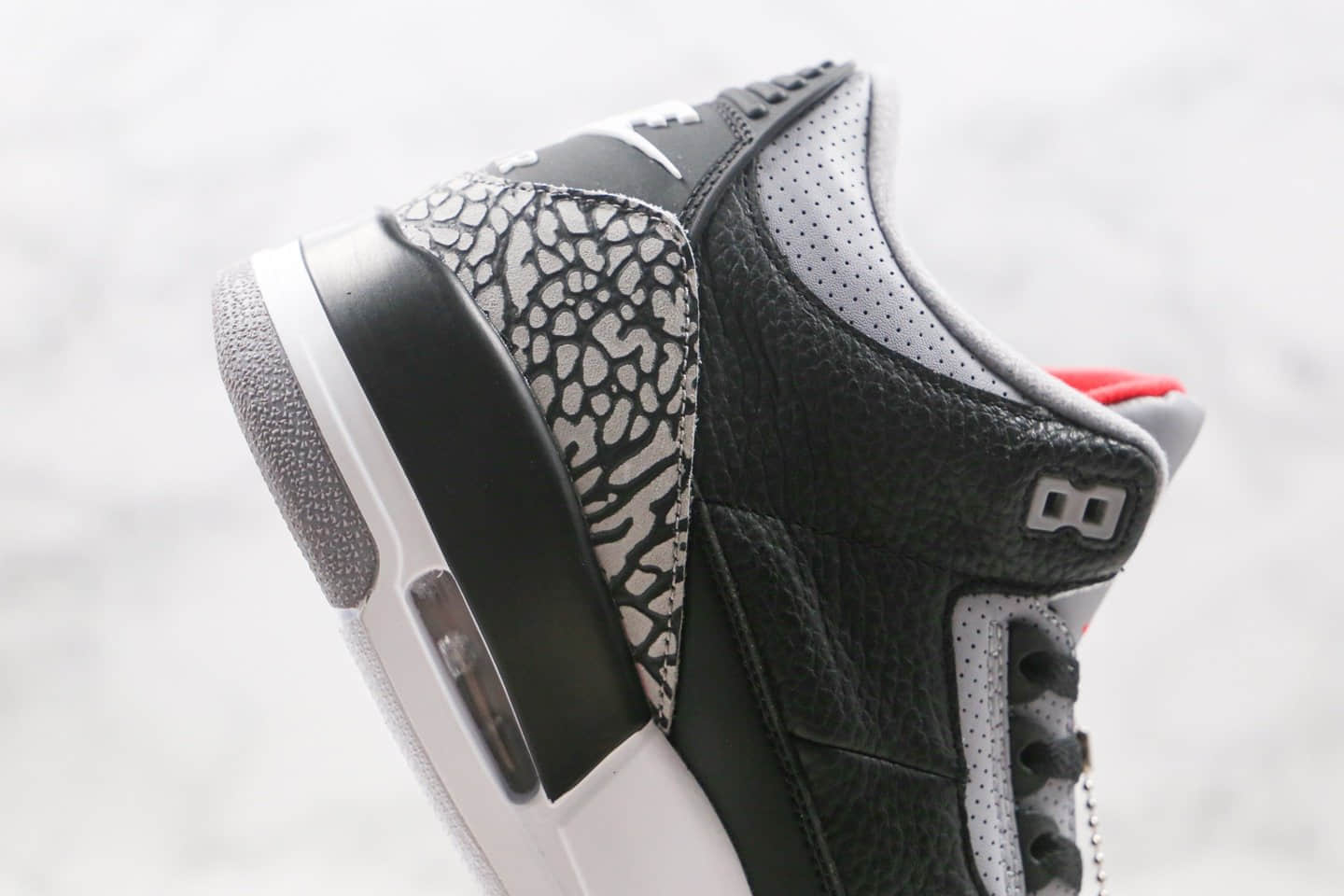 乔丹Air Jordan 3 Retro Black Cement纯原版本爆裂纹黑灰色AJ3黑水泥篮球鞋原档案数据开发 货号:854262-001