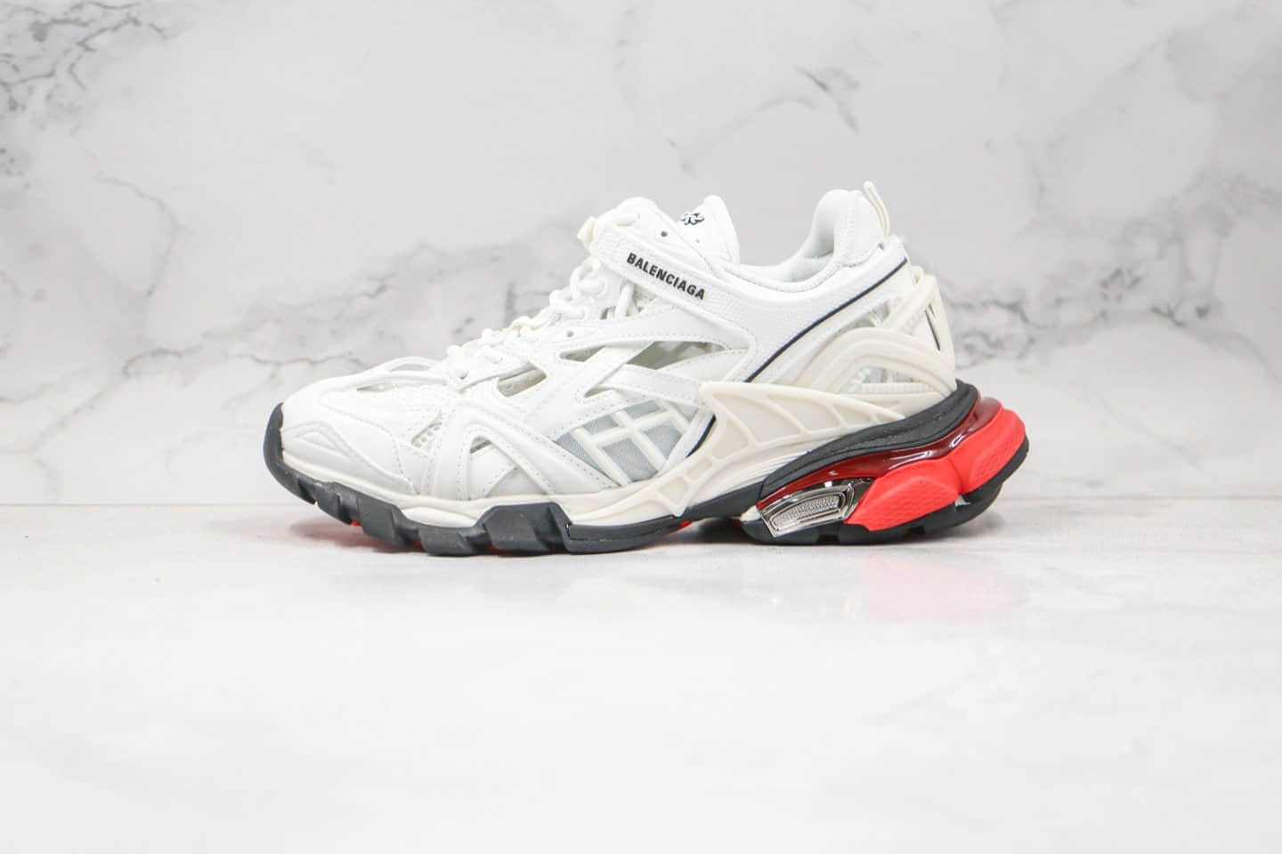 巴黎世家Balenciaga Track 4.0纯原版本复古老爹鞋四代白红色原盒配件齐全