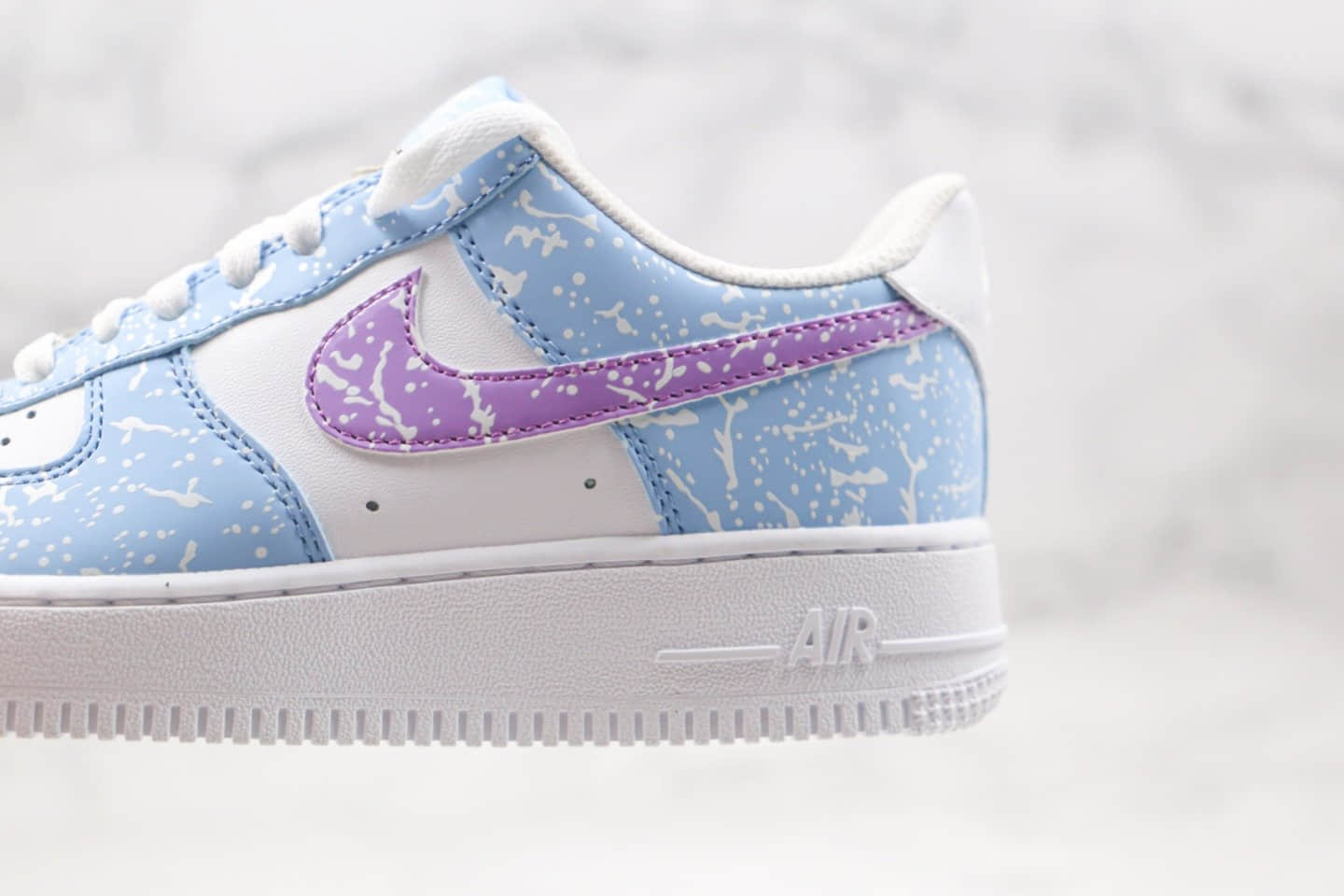 耐克Nike Air Force 1 07纯原版本低帮空军一号泼墨蓝紫色板鞋原盒原标原档案数据开发 货号:CZ6928-100
