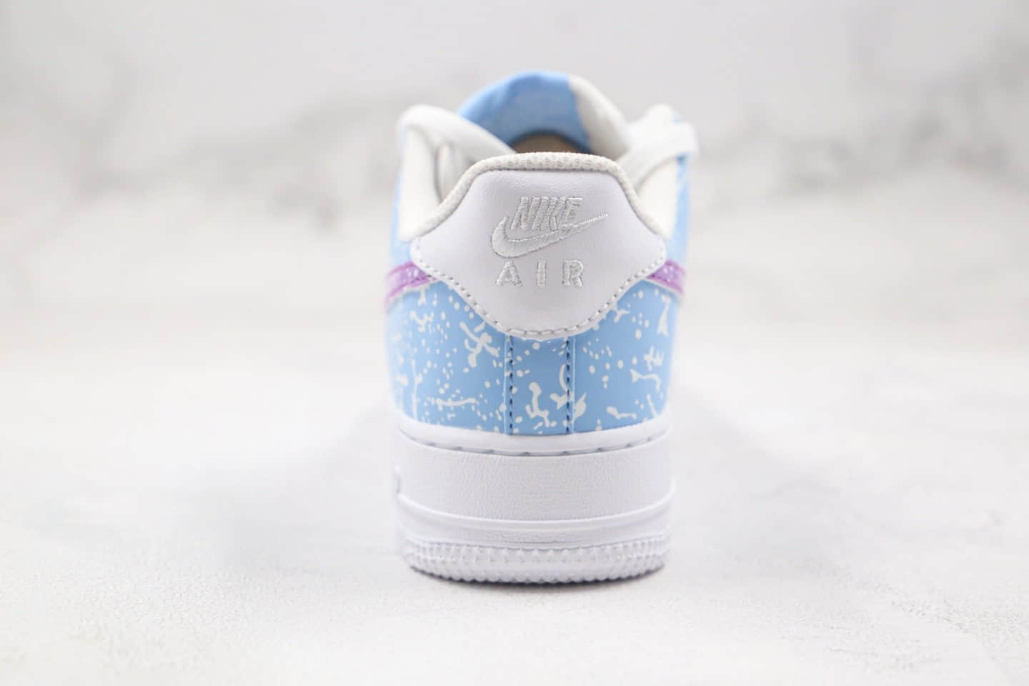 耐克Nike Air Force 1 07纯原版本低帮空军一号泼墨蓝紫色板鞋原盒原标原档案数据开发 货号:CZ6928-100