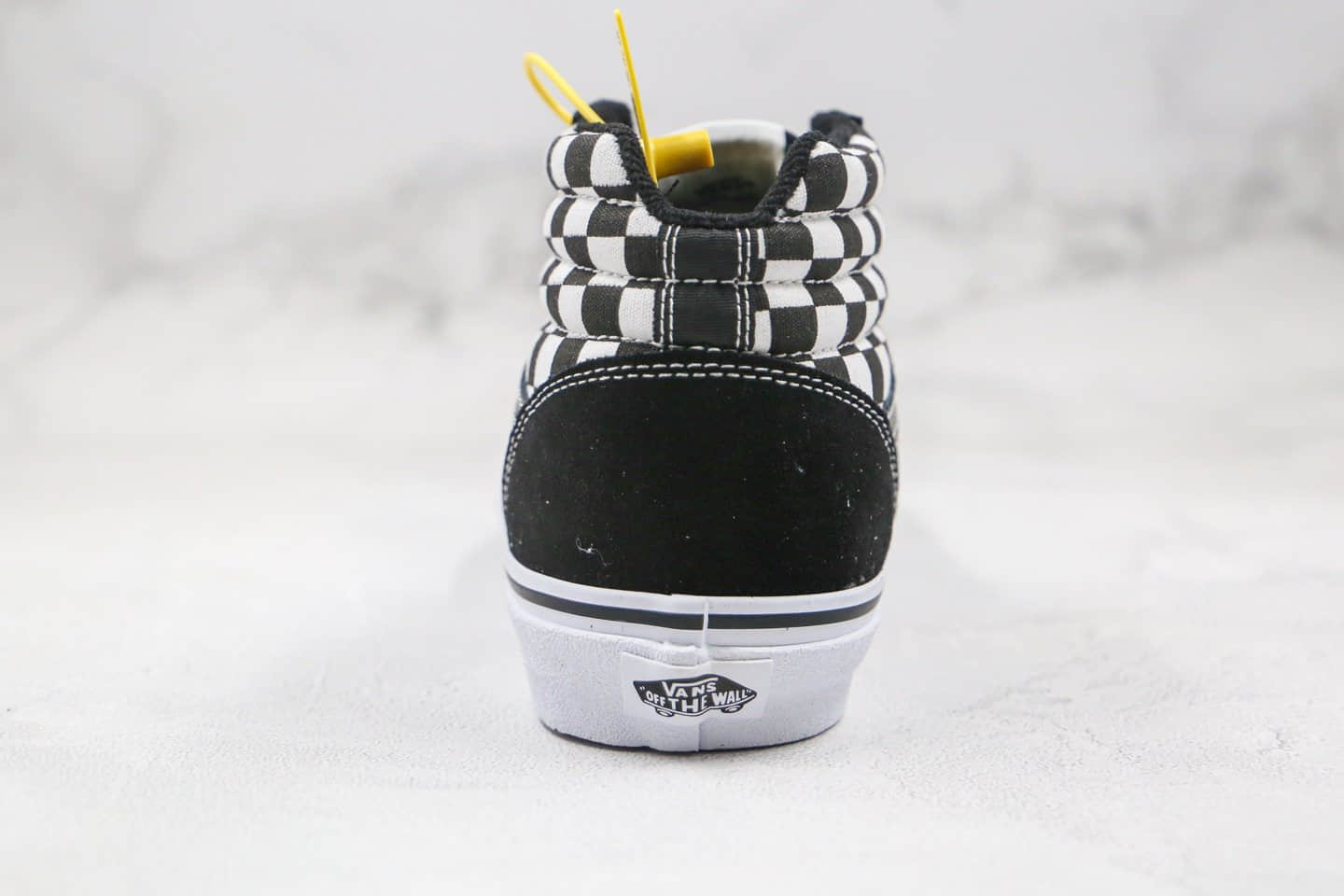 万斯Vans Ward HI公司级版本高帮棋盘格子黑白色硫化板鞋原厂硫化大底原档案数据开发 货号:VN0A38DN5GX1