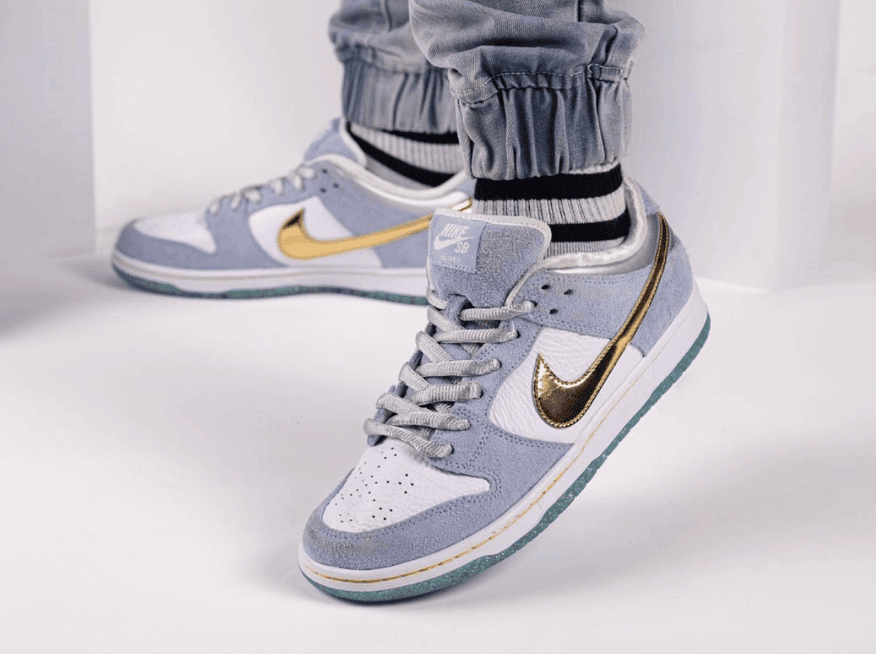 金钩+金粉外底！Sean Cliver x Nike SB Dunk Low上脚好看翻了！ 货号：DC9936-100