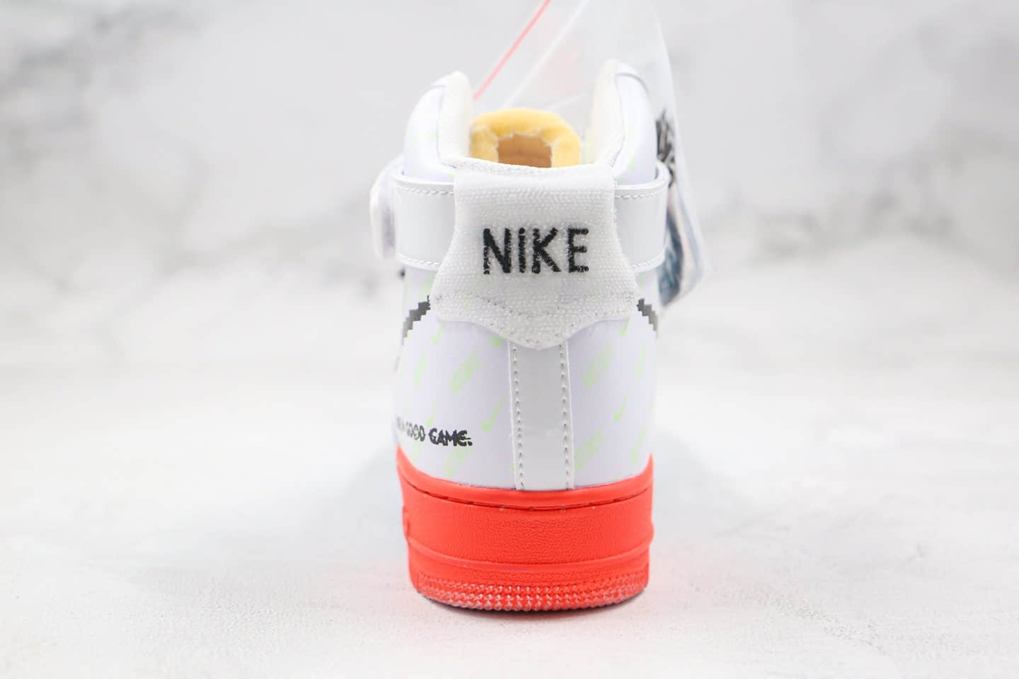 耐克Nike force 1 Mini Swoosh Logo纯原版本高帮空军一号英雄联盟电玩数码配色内置全掌Sole气垫 货号：DC2111-101