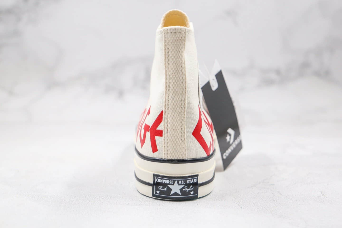 匡威Converse Chuck 70公司级版本高帮帆布鞋字母涂鸦白红色原档案数据开发 货号:169765C