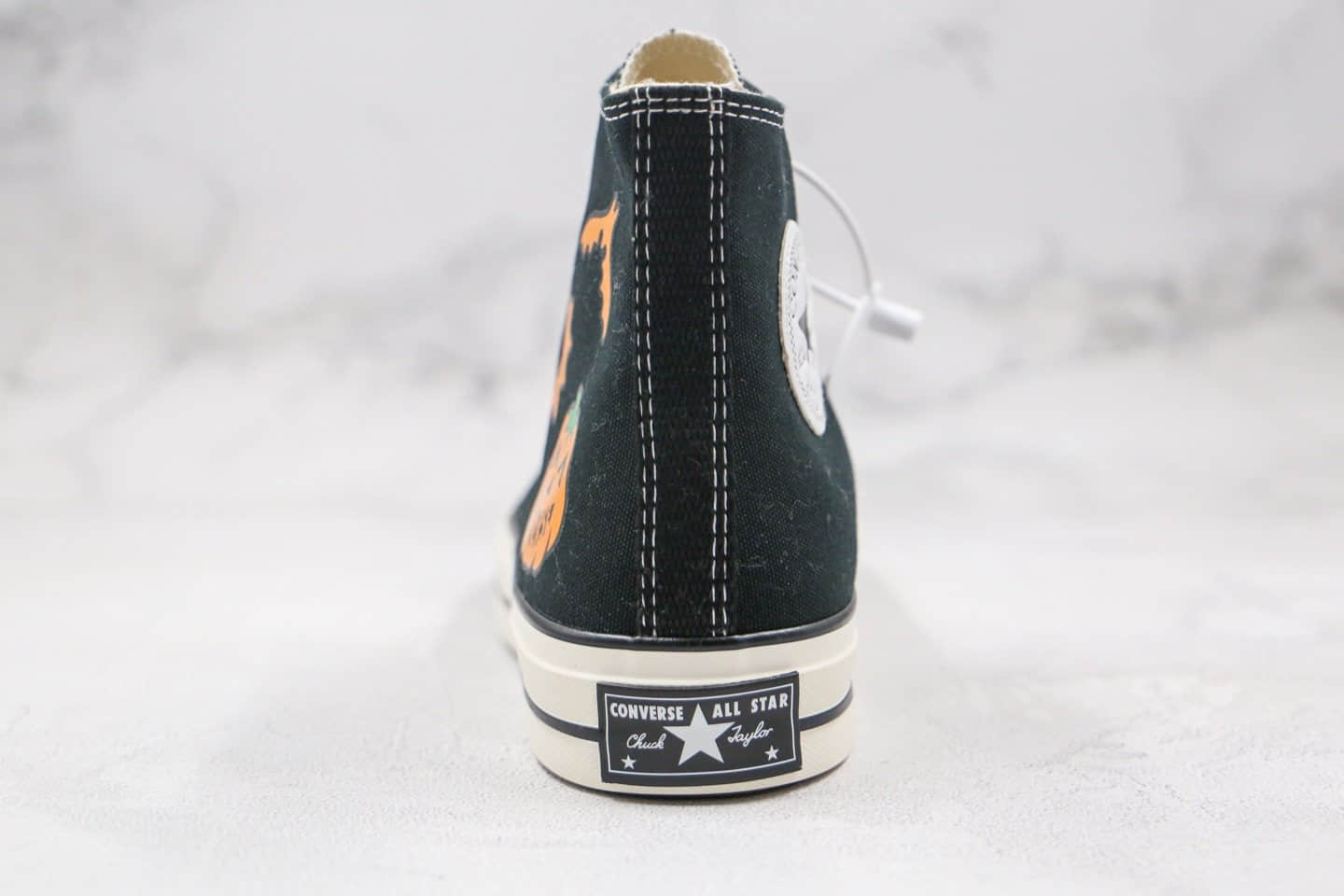 匡威CONVERSE Chuck Taylor 1970s公司级版本高帮万圣节2.0南瓜黑色硫化帆布鞋原档案数据开发 货号：162050C