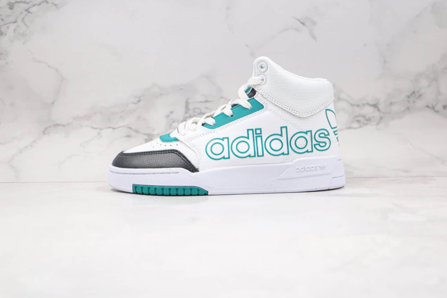 阿迪达斯adidas Drop Step纯原版本高帮复古皮面板鞋白绿色原盒原标 货号:FZ0226