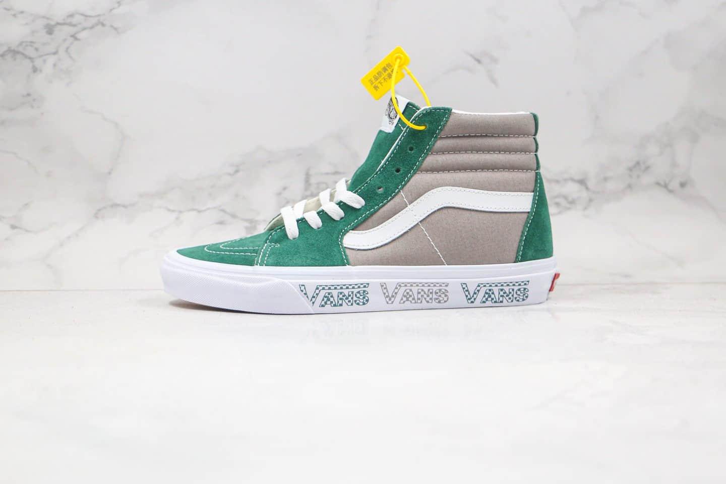 万斯Vans SK8-Hi公司级版本小红书爆款高帮硫化板鞋侧边字母印花灰绿色工艺硫化一比一 货号:VN0A4BV6X0P