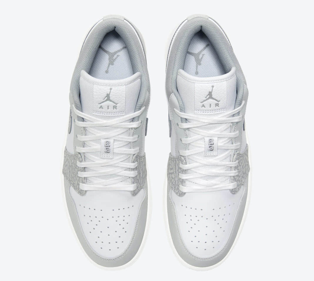 灰白大象爆裂纹!这双低帮AJ1颜值可观! 货号:DH4269-100