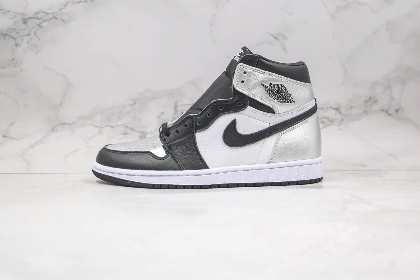 乔丹Air Jordan 1 High OG WMNS Silver Toe纯原版本高帮AJ1黑银脚趾原档案数据开发原盒原标 货号：CD0461-001