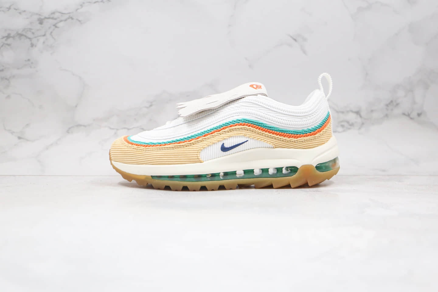 耐克NIKE Air Max 97 G NRG纯原版本灯芯绒款Max97高尔夫款气垫鞋原鞋开模一比一打造 货号：CJ0563-200