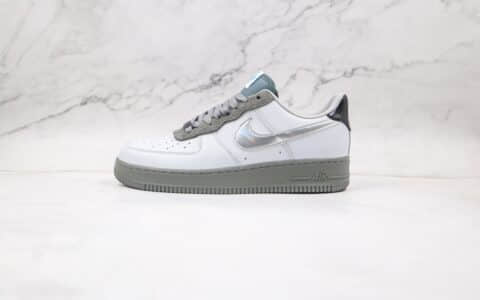 耐克Nike Air Force 1 Low 07 University纯原版本低帮空军一号白银灰色板鞋内置气垫 货号：DC1163-100
