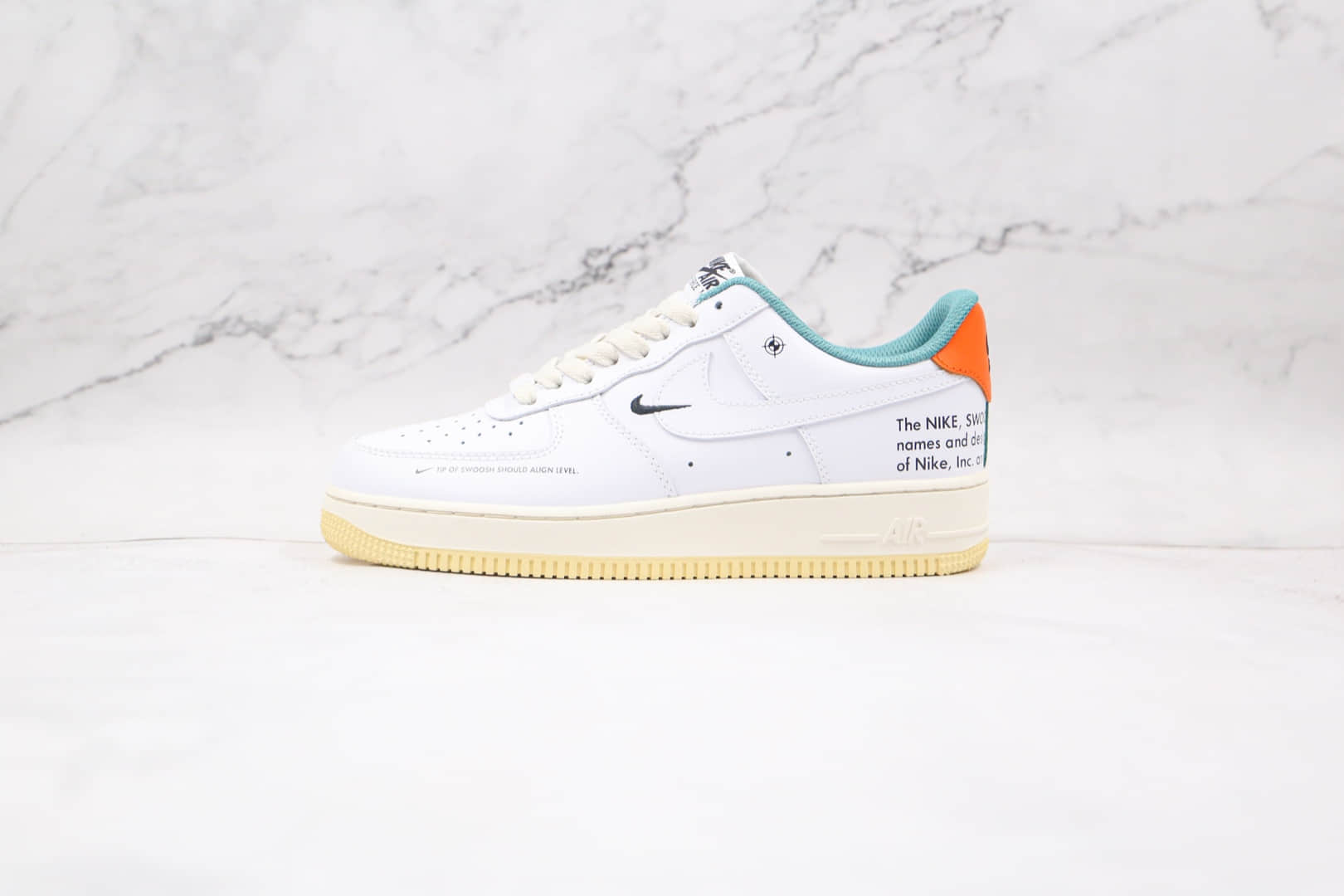 耐克Nike Air Force 1 LOW纯原版本低帮空军一号白绿橙板鞋内置气垫 货号:DM0970-111