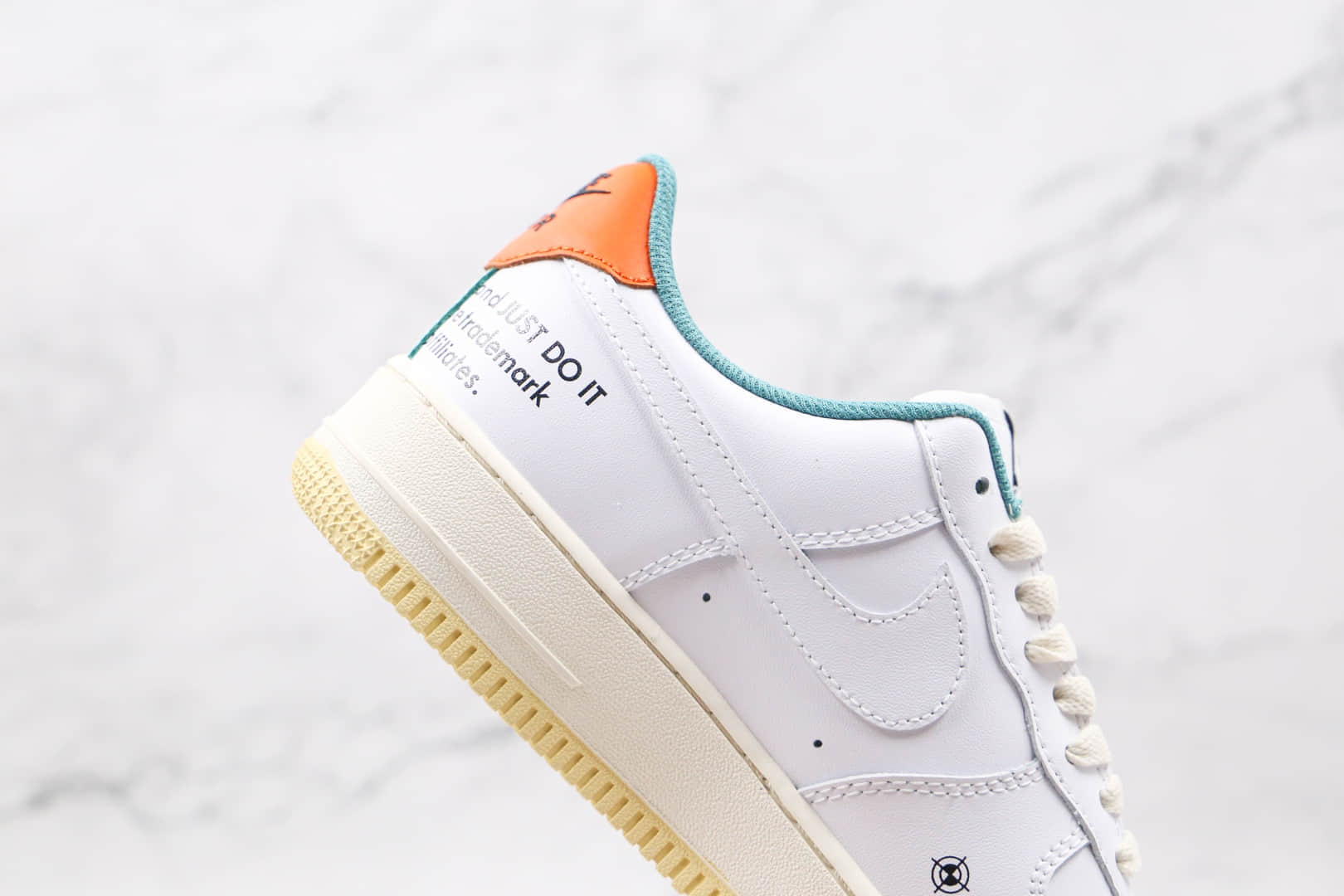 耐克Nike Air Force 1 LOW纯原版本低帮空军一号白绿橙板鞋内置气垫 货号:DM0970-111