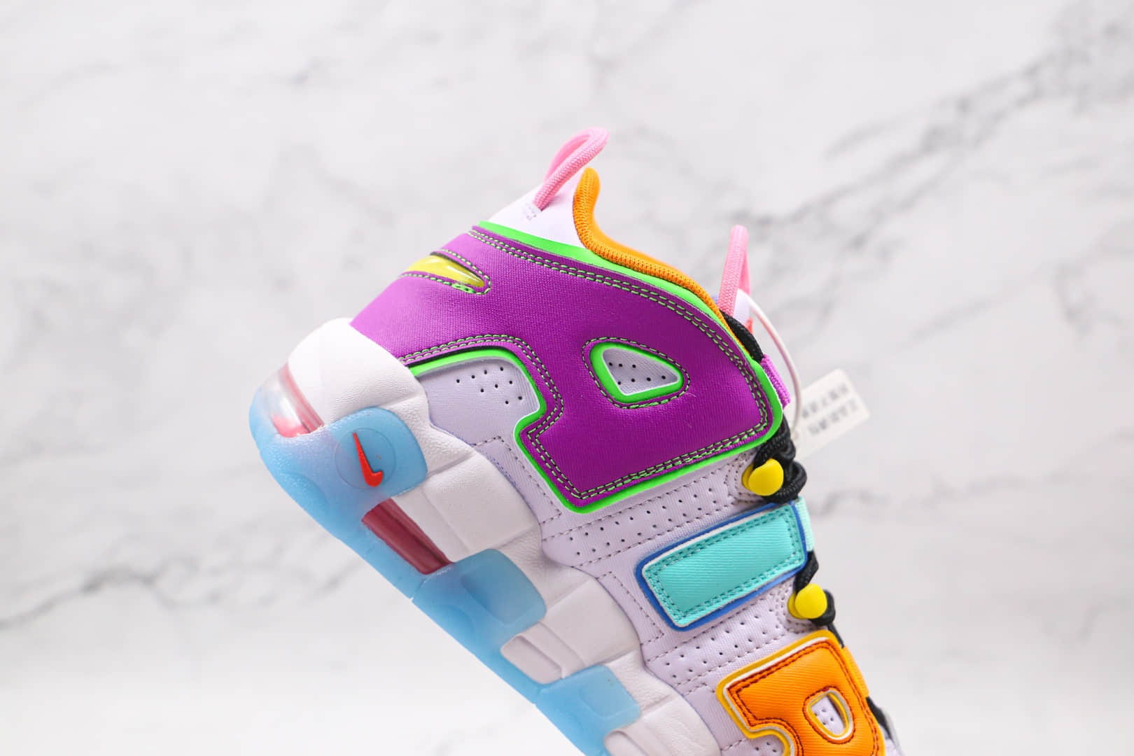 耐克Nike Air More Uptempo纯原版本白蓝橙紫色法国限定皮蓬篮球鞋原鞋开模一比一打造 货号:DH0624-500