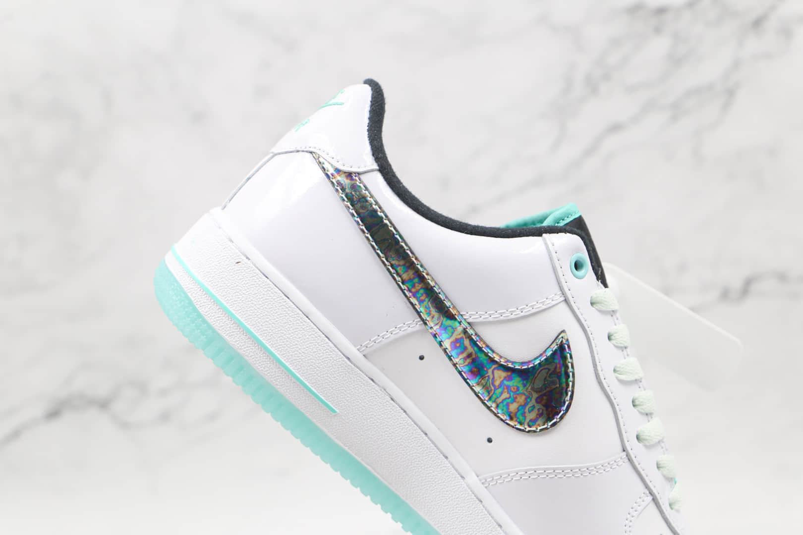 耐克Nike AIR FMRCE 1纯原版本低帮空军一号冰绿白色板鞋原楦头纸板打造 货号：DD9613-100